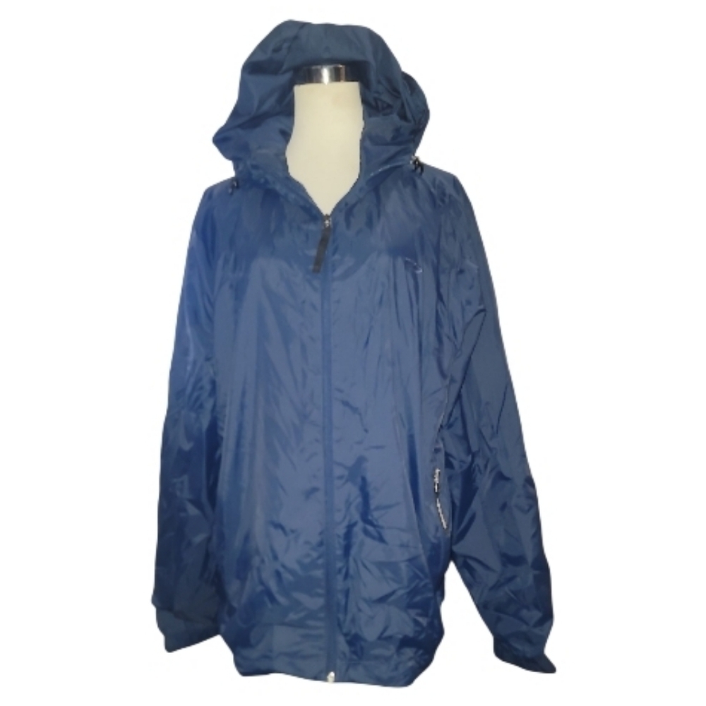 Champion Dark Blue Nylon windbreaker Jacket packable large